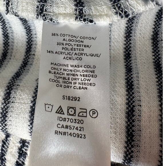 Loft Black and White Striped Open Front Cardigan Sweater Blazer Womens XS Petite - Picture 12 of 13